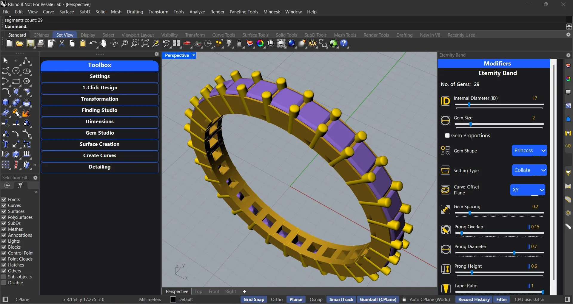 Eternity Band in TiaraCAD