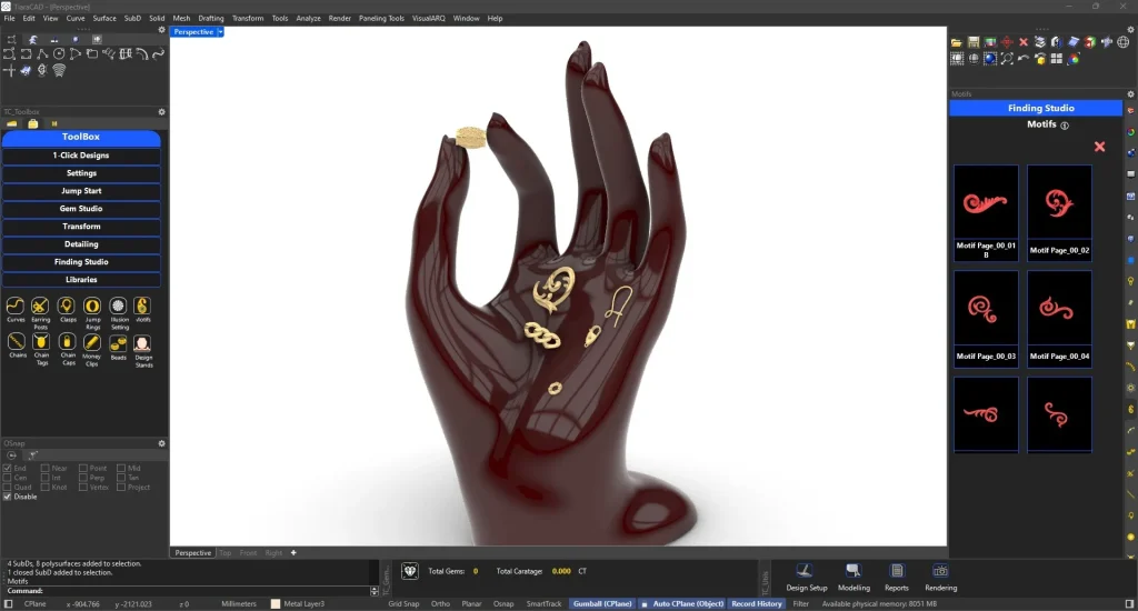 Libraries with Rhino Jewelry plugin
