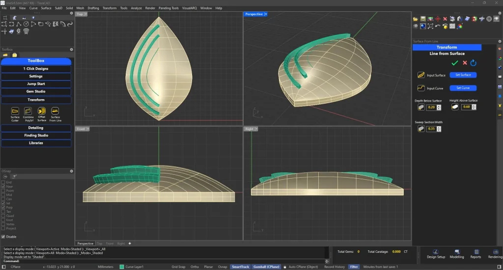 Surface from cross section