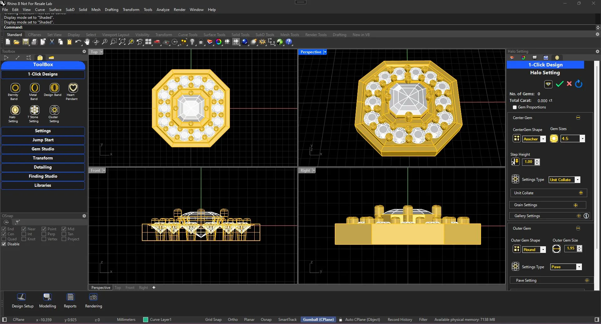 halo TiaraCAD Rhino Jewelry plugin
