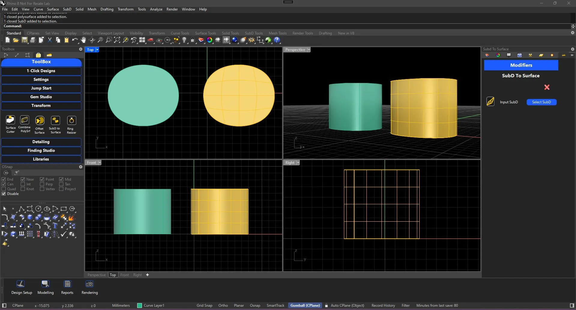subDSurface TiaraCAD Rhino Jewelry plugin
