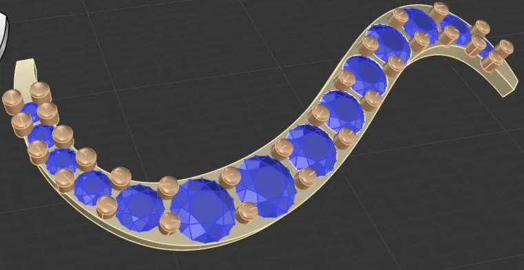 Variable Gems between 2 curves