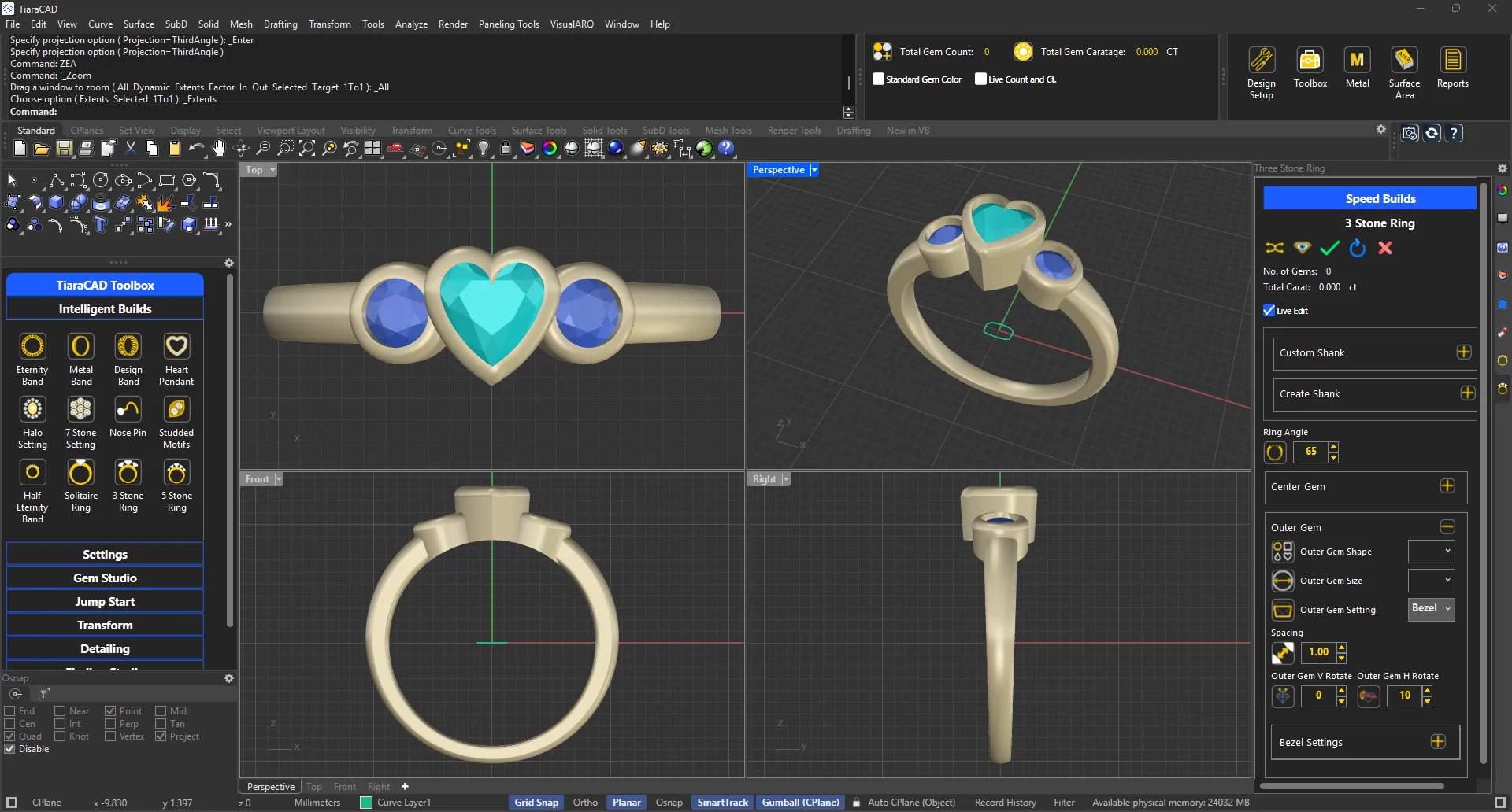 3 Stone Ring creation