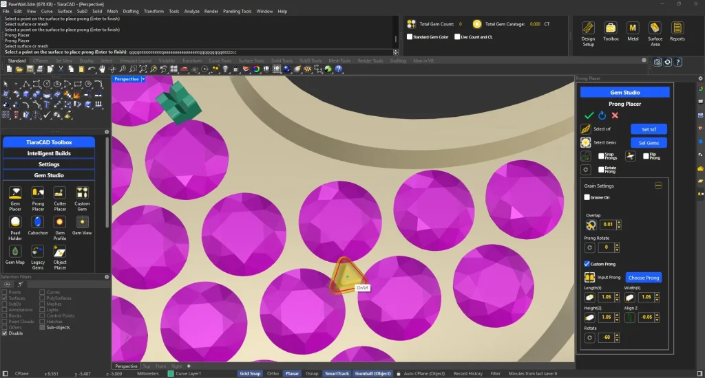 Interactive Prong Placement