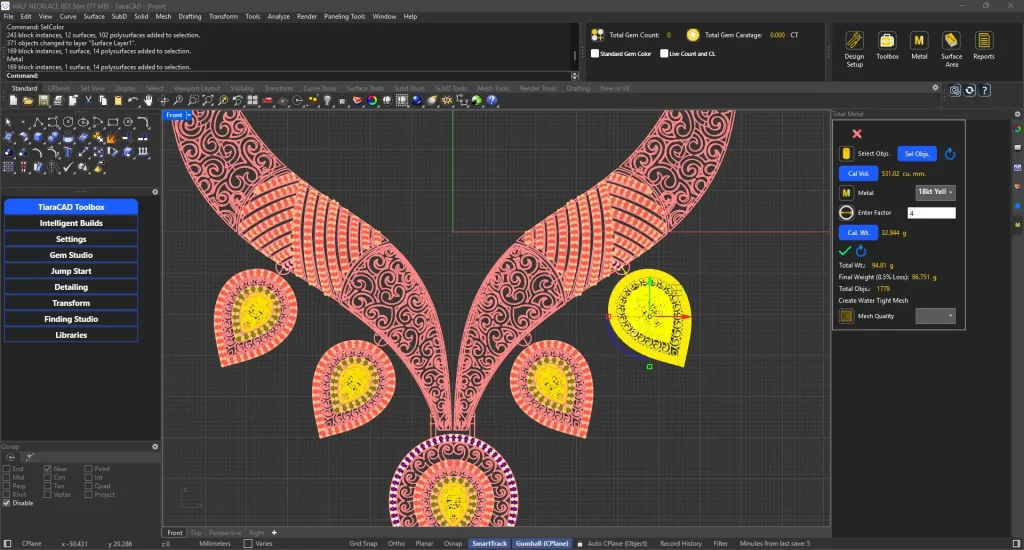 Multiple Components in Metal Calculations